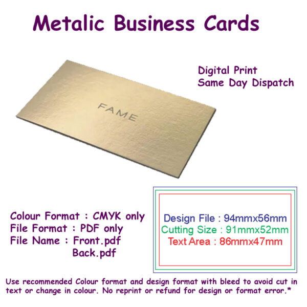 Metalic Business Cards - Digital Print